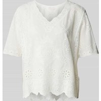 Apricot Bluse mit Lochmuster in Offwhite, Größe M/L von Apricot