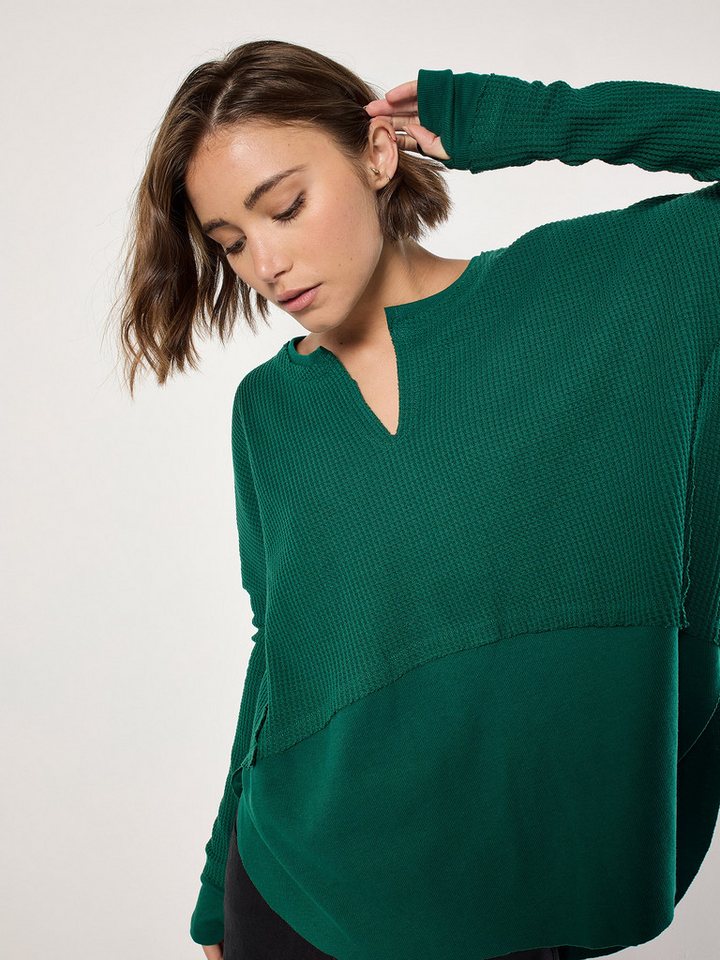 Apricot Blusenshirt Mehrlagiges Top aus Waffeljersey von Apricot