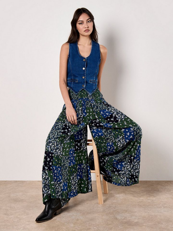 Apricot Culotte Hose im Patchwork-Design mit super weitem Bein von Apricot