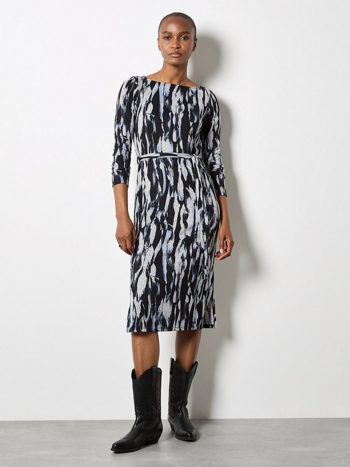 Apricot Druckkleid Midikleid (2-tlg) mit Pinselstrichmuster von Apricot