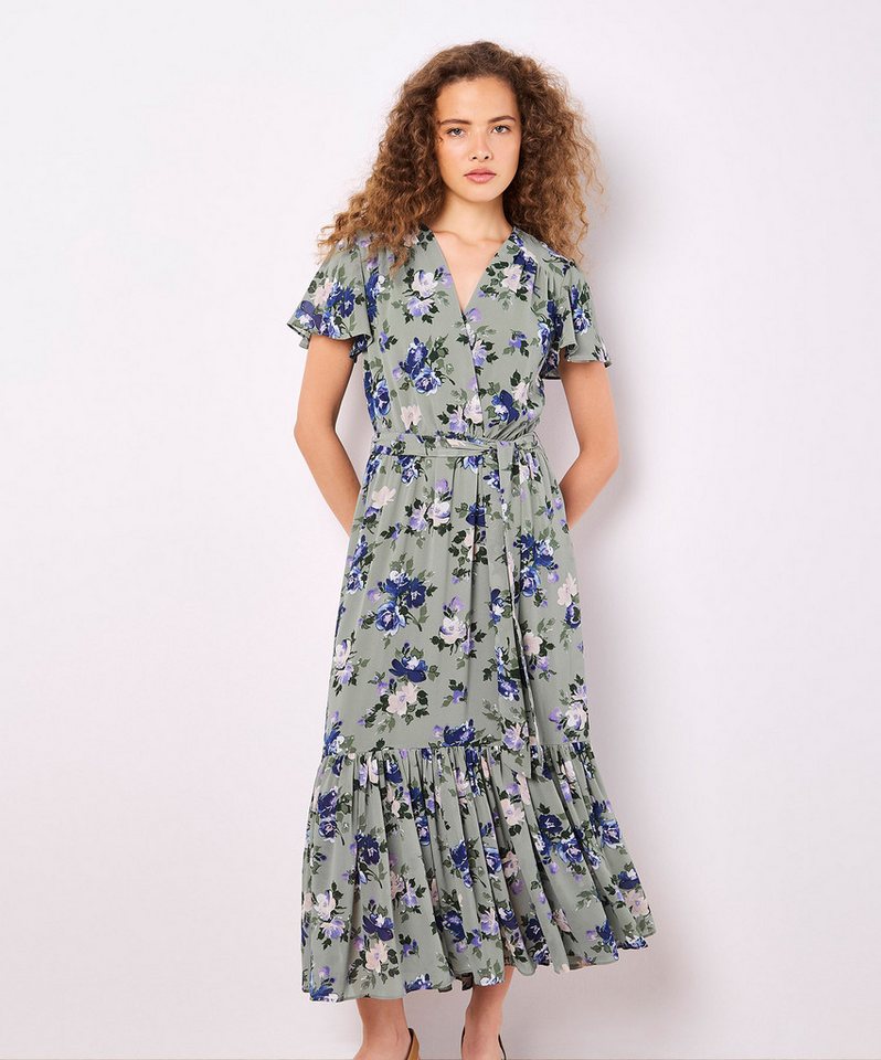 Apricot Druckkleid Midikleid in Wickeloptik (2-tlg) mit Blumenmuster von Apricot