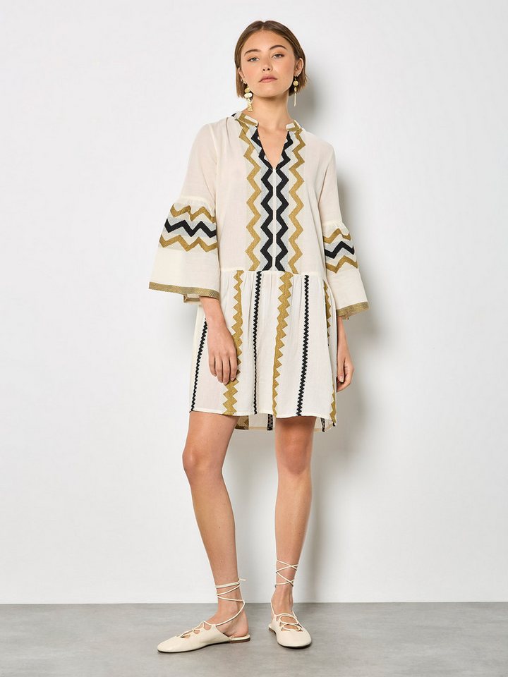 Apricot Druckkleid Tunika-Kleid mit Chevron-Muster von Apricot