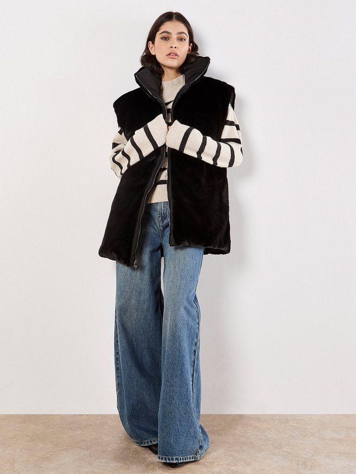 Apricot Fellimitatweste Steppweste zum Wenden von Apricot