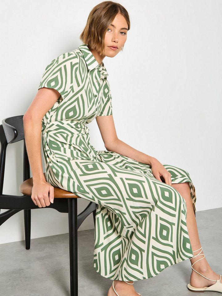 Apricot Hemdblusenkleid Druckkleid mit Bindeband von Apricot