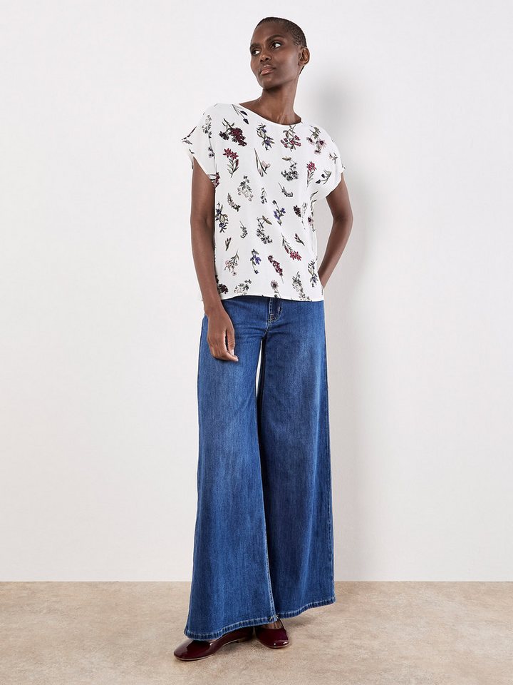 Apricot Kurzarmshirt T-shirt mit Blumendruck von Apricot