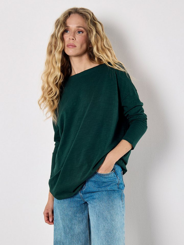 Apricot Langarmshirt Longshirt mit U-Boot-Ausschnitt von Apricot