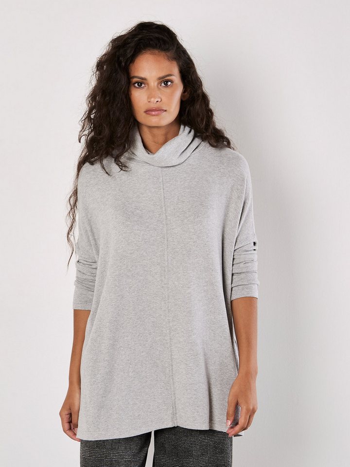 Apricot Rollkragenshirt Oversized Top, mit weitem Rollkagen von Apricot