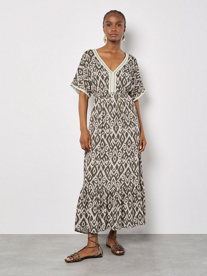 Apricot Maxikleid Ikat-Batwing-Maxikleid mit Crochet-Details von Apricot