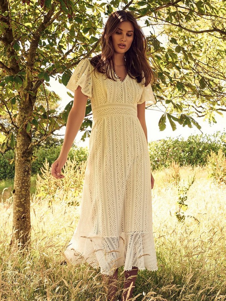 Apricot Maxikleid Sommerkleid (1-tlg) in Spitze von Apricot