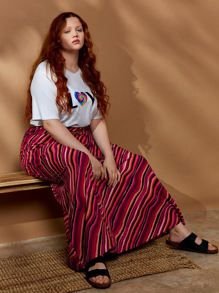 Apricot Midirock gemustert (Flechtgürtel) mit Gürtel von Apricot