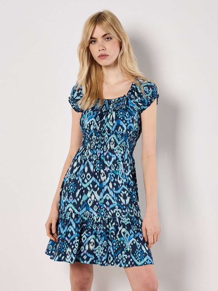 Apricot Minikleid Minikleid, (1-tlg) mit Ikatmuster von Apricot