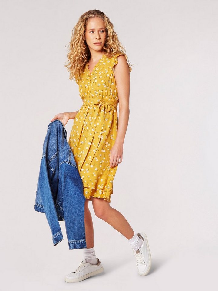 Apricot Minikleid Sommerkleid in Minilänge (2-tlg) mit Rüschen und Gänseblümchen von Apricot