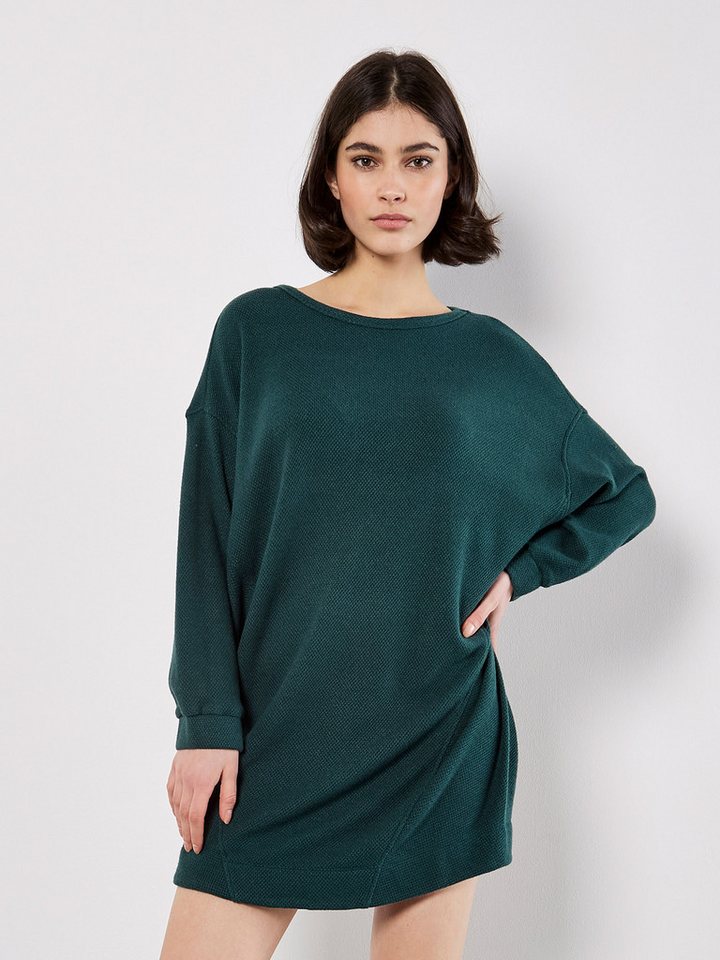Apricot Minikleid Strickkleid mit markanten Nähten von Apricot