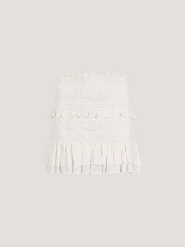 Apricot Minirock Gesmokter Rüschenrock mit elastischem Bund von Apricot