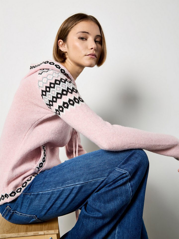 Apricot Norwegerpullover Kapuzenpullover mit Rautenmuster von Apricot