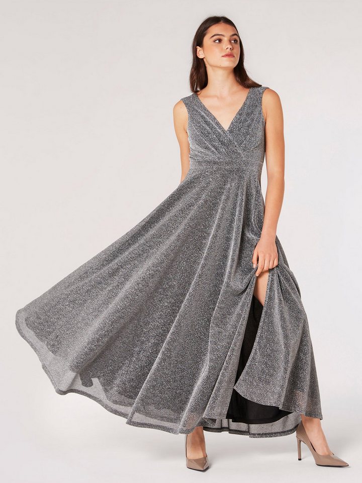 Apricot Partykleid Glitzerkleid, mit elegantem Beinschlitz von Apricot