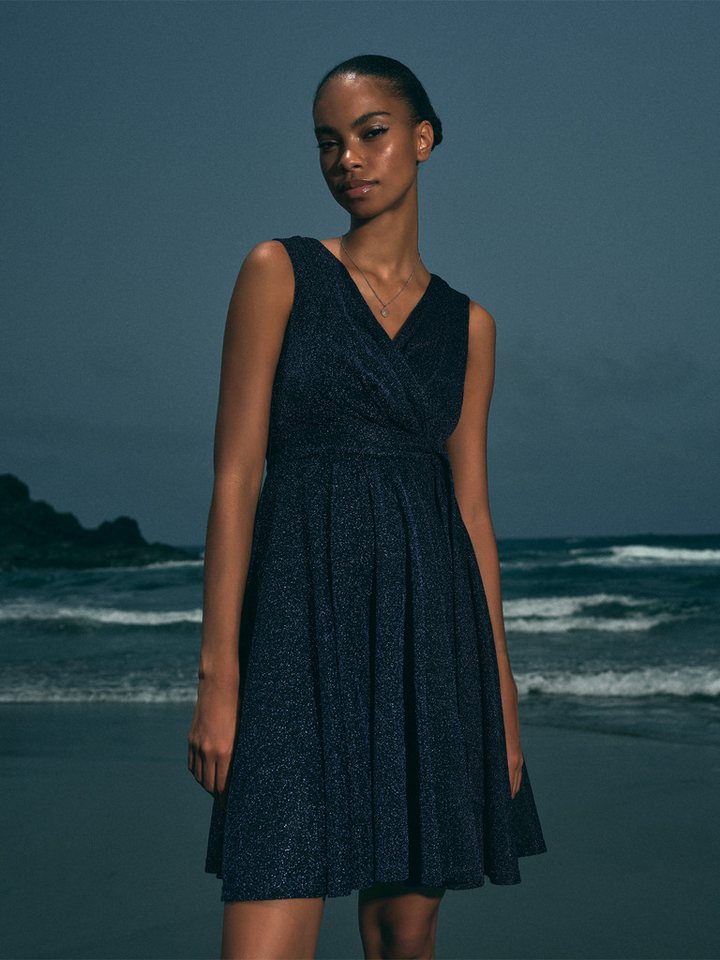 Apricot Partykleid Skaterkleid, (2-tlg., mit Gürtel) mit Taillenband und Lurex von Apricot