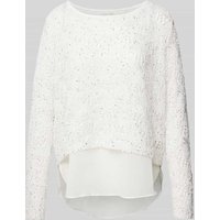 Apricot Regular Fit Strickpullover mit Paillettenbesatz in Sand, Größe M von Apricot