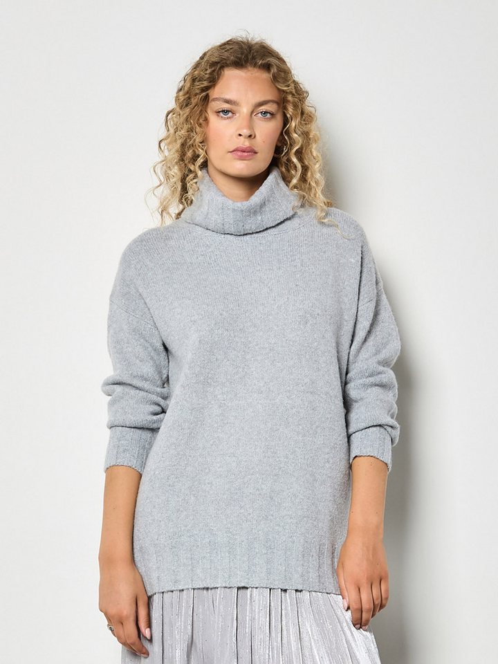 Apricot Rollkragenpullover Longpullover aus Grobstrick von Apricot
