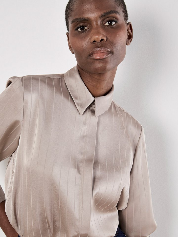 Apricot Satinbluse Satinbluse mit Streifen von Apricot