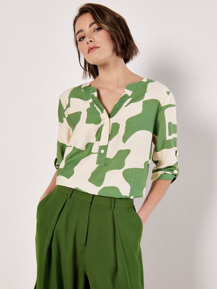 Apricot Schlupfbluse Abstrakte Formen Top mit Knopfleiste von Apricot