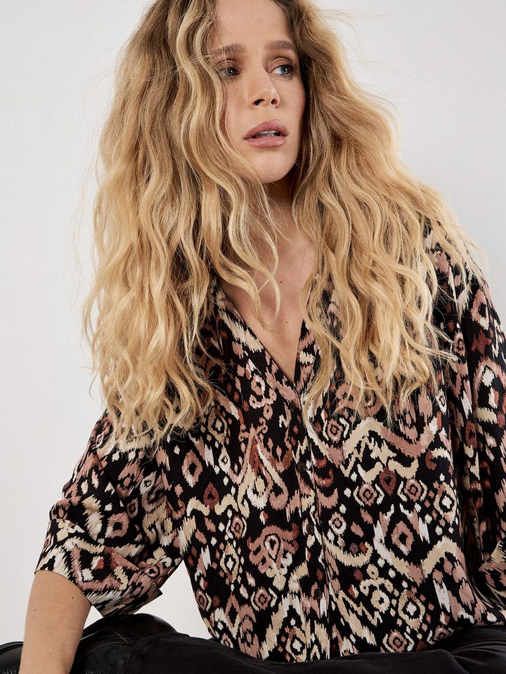 Apricot Shirtbluse Kurzbluse mit Ikatmuster von Apricot