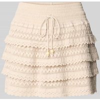 Apricot Shorts im Stufen-Look mit elastischem Bund in Sand, Größe XS von Apricot