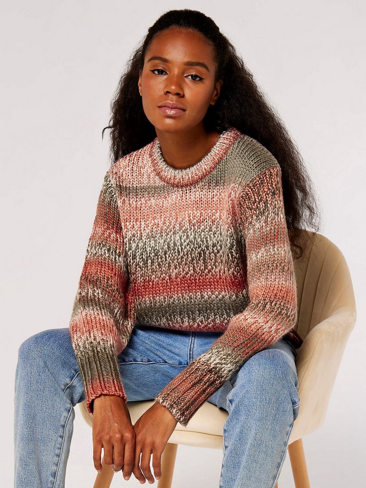 Apricot Streifenpullover Multicolor Pullover aus Grobstrick von Apricot