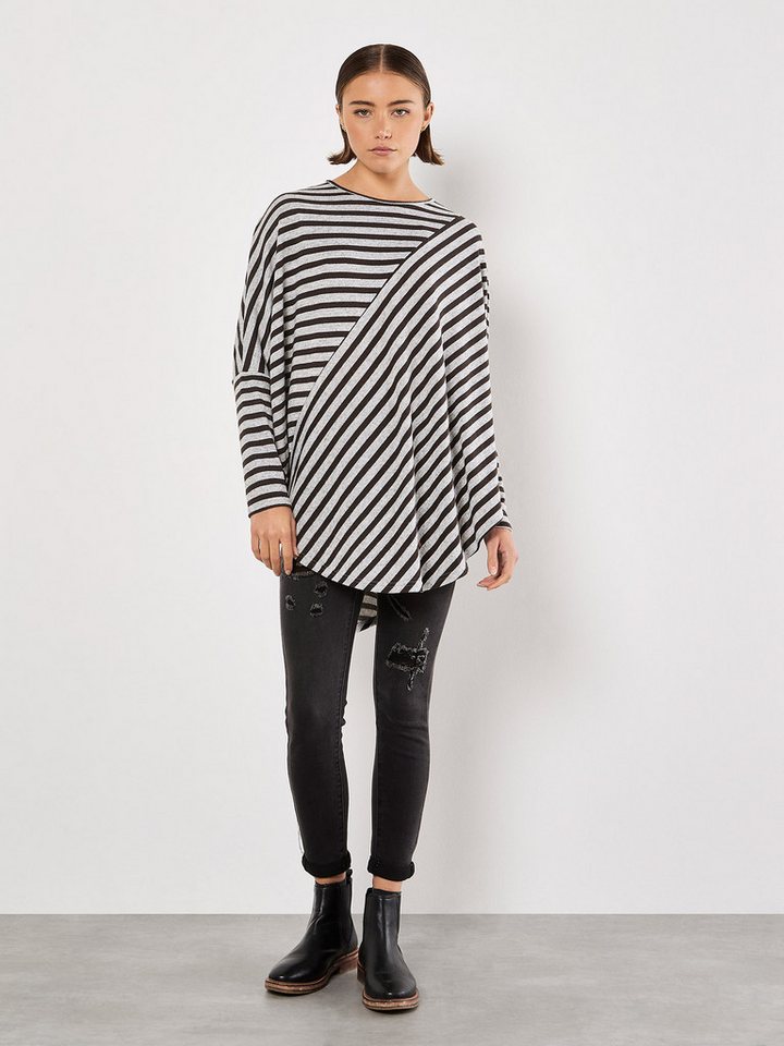 Apricot Streifenpullover gestreiftes Jersey-Top, mit asymmetrischem Saum von Apricot