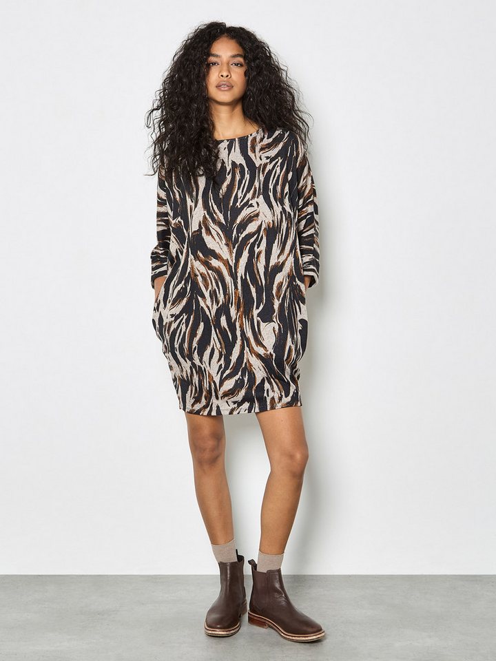 Apricot Strickkleid Mini-Cocoon-Kleid mit Zebramuster von Apricot