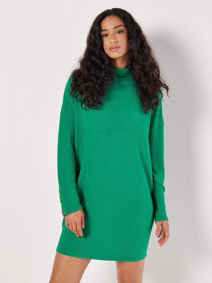 Apricot Strickkleid Minikleid, mit Zierknöpfen von Apricot