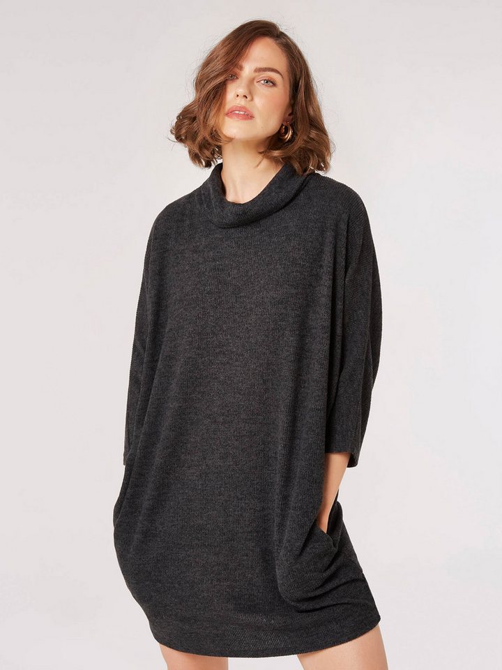 Apricot Strickkleid Minikleid (1-tlg) mit weitem Rollkragen von Apricot