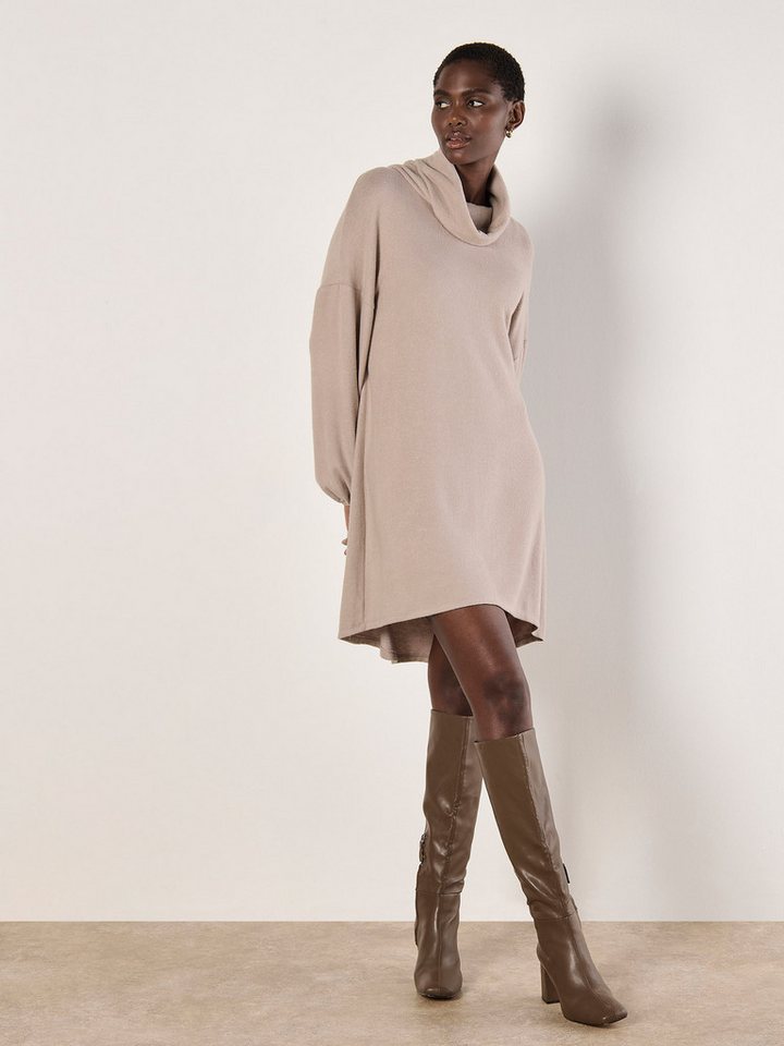 Apricot Strickkleid Weiches Minikleid aus Strick mit Rollkragen von Apricot