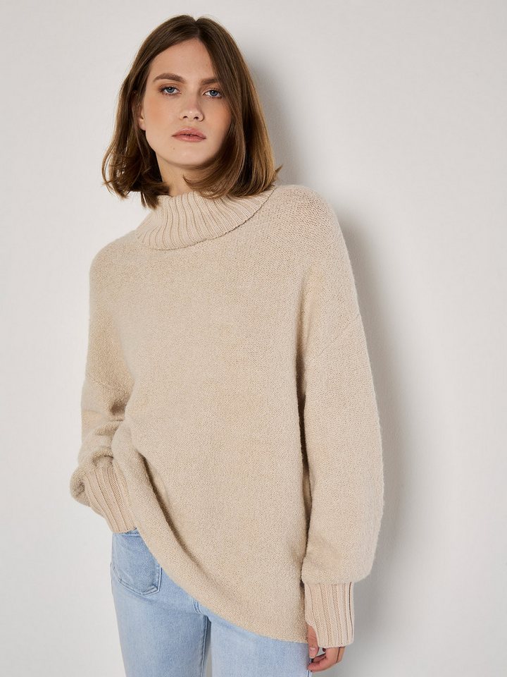 Apricot Strickpullover Bouclé-Pullover in Unifarben von Apricot