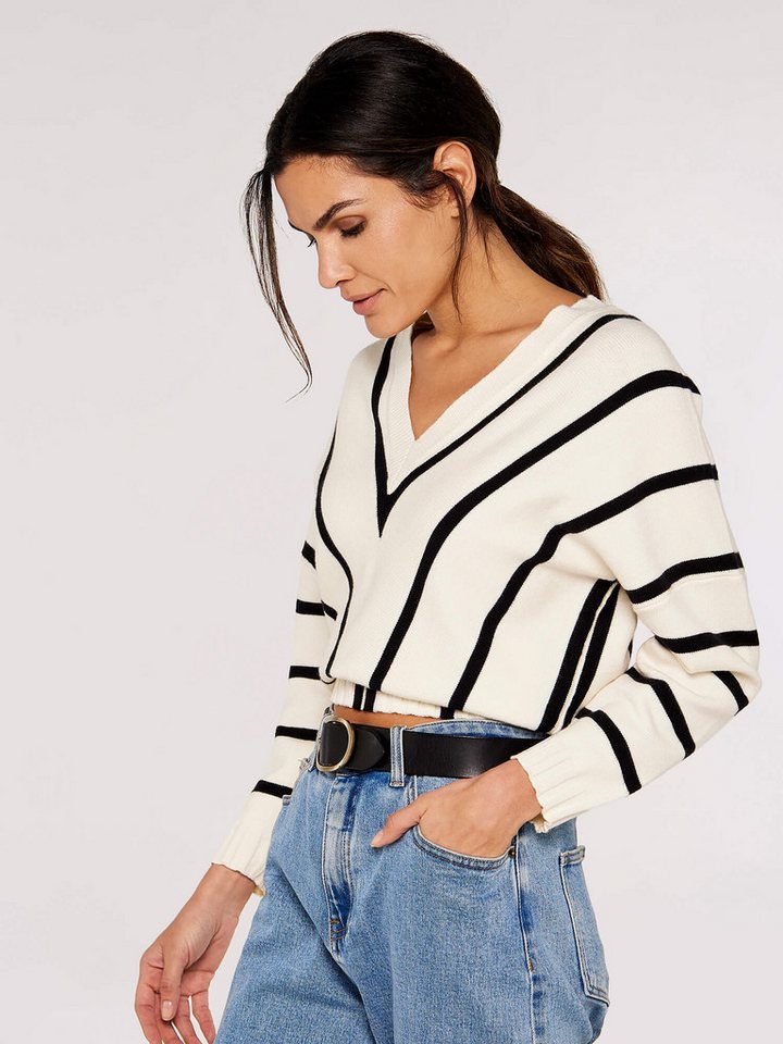 Apricot Strickpullover Chevron-Design Pullover, mit Streifenmuster von Apricot