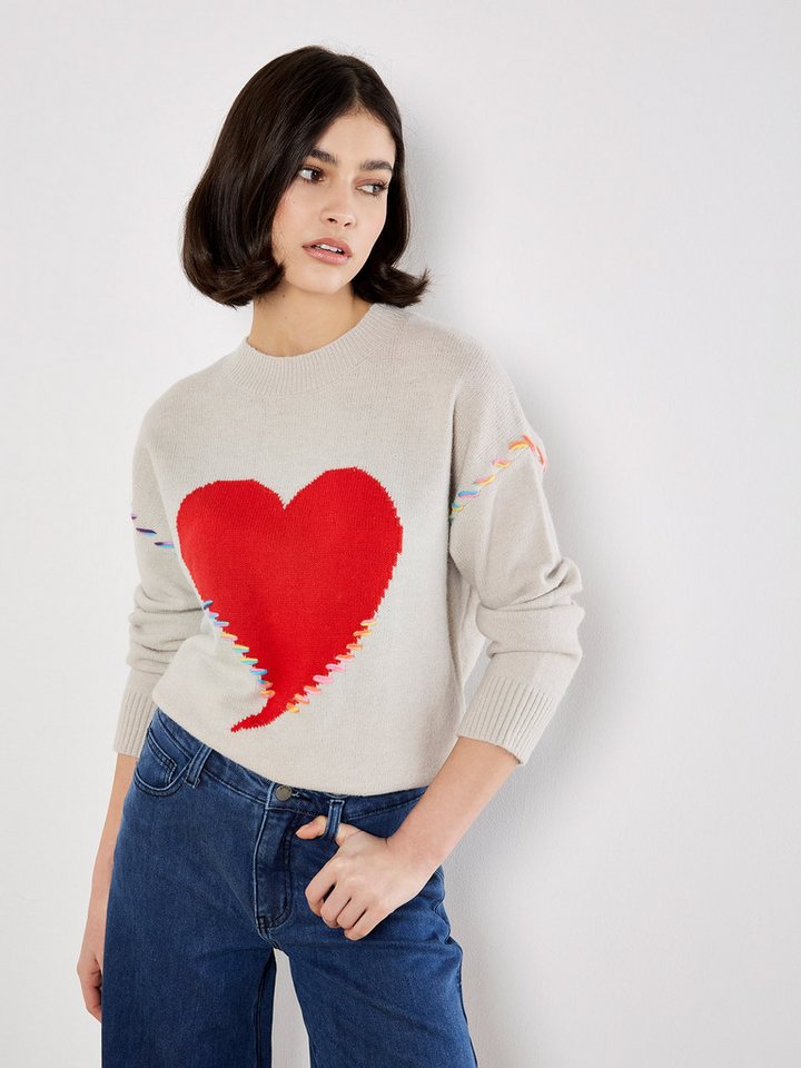 Apricot Strickpullover Rundhalspullover mit Stickdetails Apricot Strickpullover Rundhalspullover mit Stickdetails von Apricot