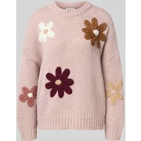 Apricot Strickpullover mit gerippten Abschlüssen in Altrosa, Größe L von Apricot