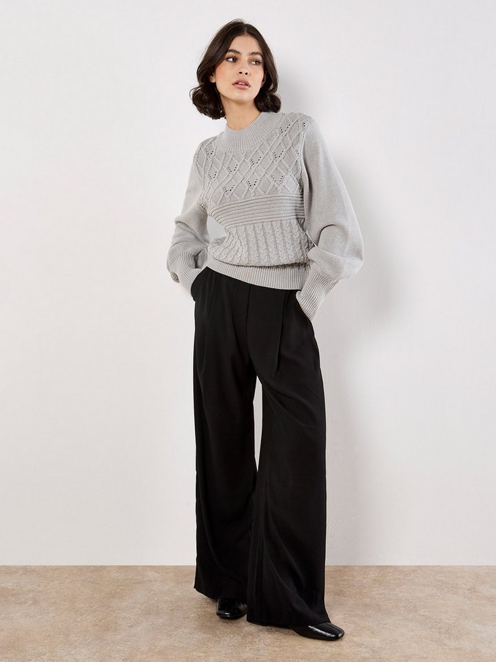 Apricot Strickpullover Rundhalspullover mit Strickmustern von Apricot