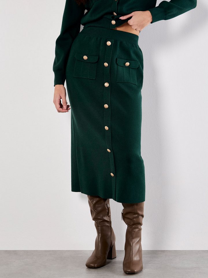 Apricot Strickrock Midirock mit aufgesetzten Taschen von Apricot