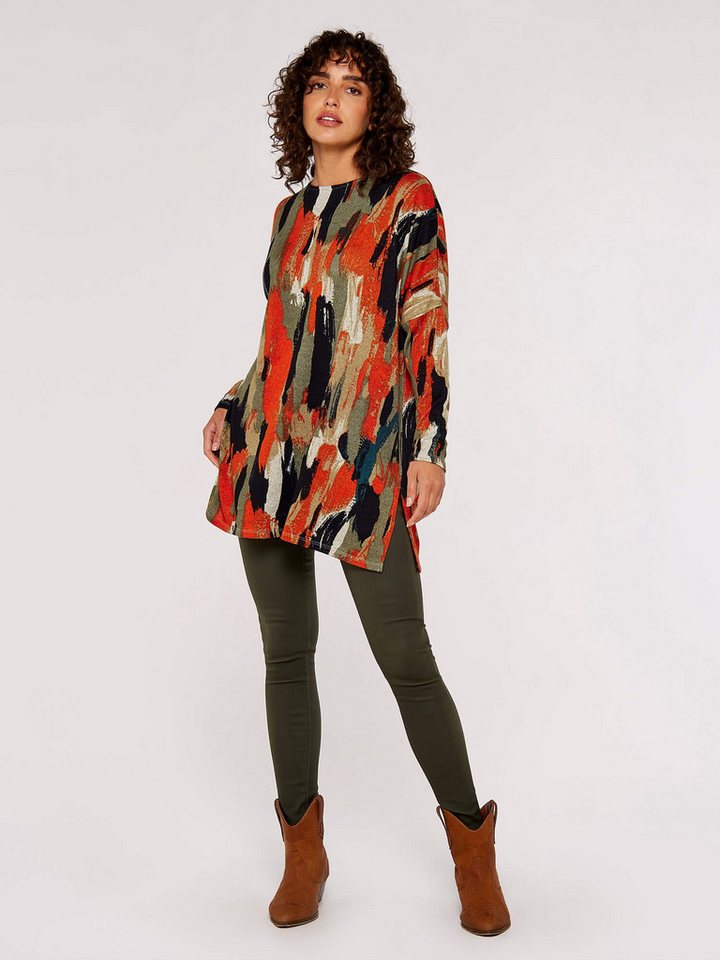 Apricot Tunika Rundhalspullover, (1-tlg) mit tollem Farbmuster von Apricot