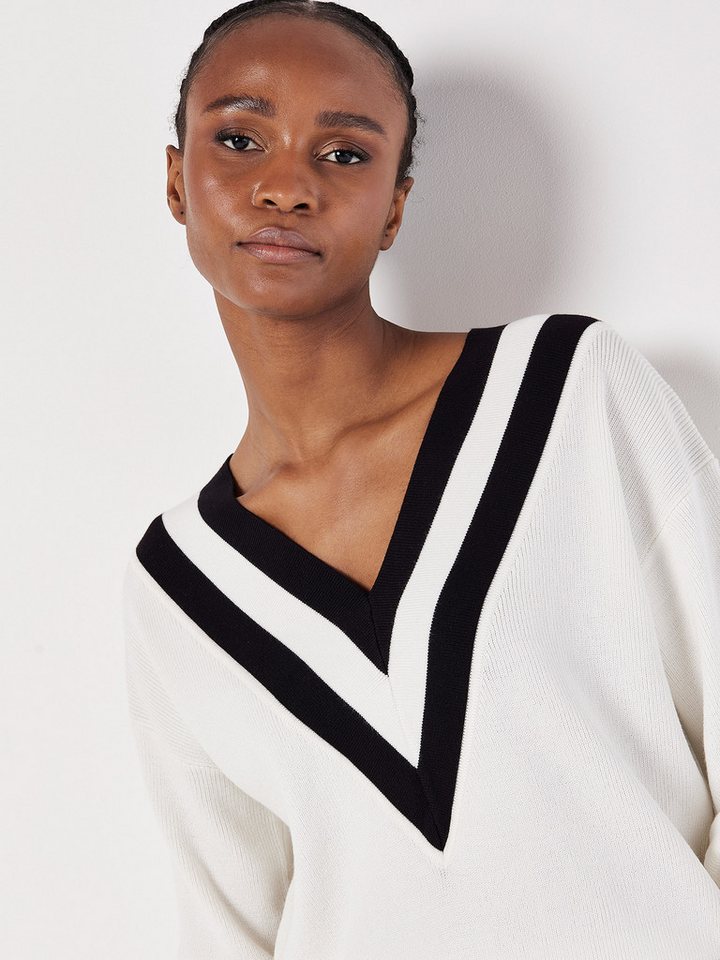 Apricot Strickpullover Strickpullover (1-tlg) in Chevron-Design von Apricot