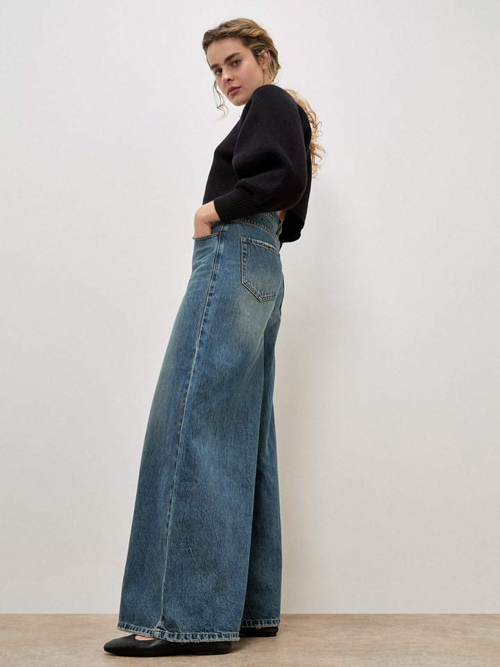 Apricot Weite Jeans Palazzo Jeans mit hohem Bund von Apricot