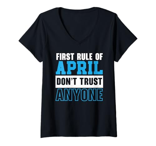 Damen April Fools Day Funny Prank Witze Prankster Humor April 1 T-Shirt mit V-Ausschnitt von April Fools Day Prankster Humor