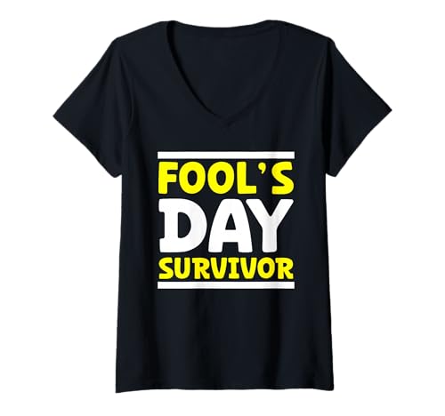 Damen April Fools Day Funny Prank Witze Prankster Humor April 1 T-Shirt mit V-Ausschnitt von April Fools Day Prankster Humor