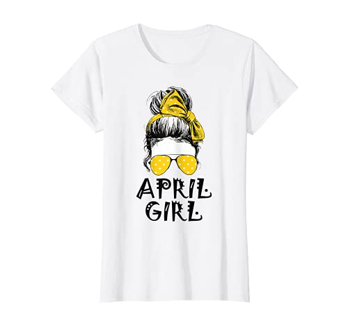 April Girl Bandana Sunglass Woman Face Girls Birthday T-Shirt von April Girl Birthday by abam
