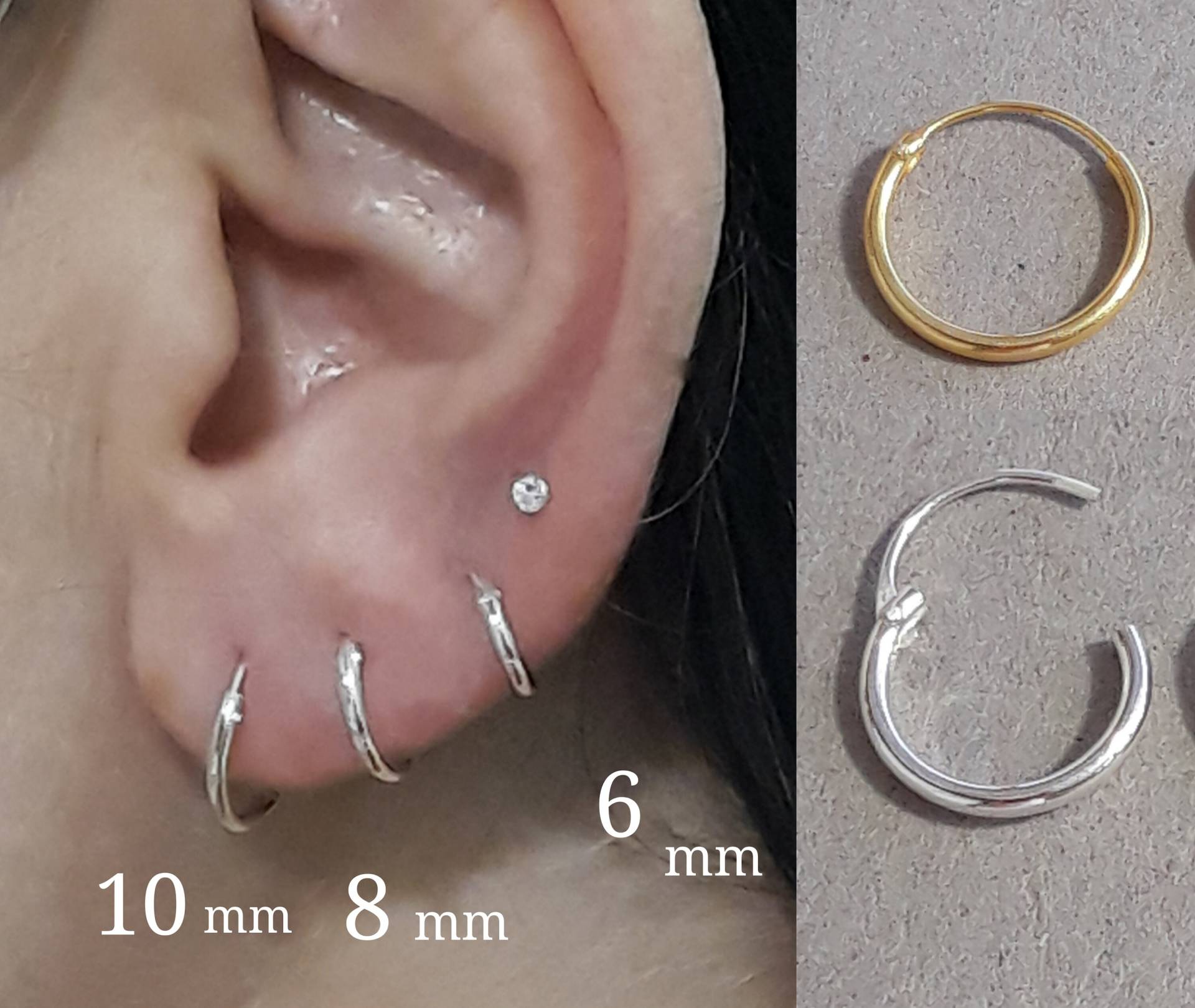 Kleine Hoops 6 Mm-10 Mm, Gold Filled Ohrclips, Knorpelohrringe, Helix Ohrring, Knorpel Ohrclips Kleine Hoops 6 Mm-10 Mm, Gold Filled Ohrclips, Knorpelohrringe, Helix Ohrring, Knorpel Ohrclips von AprilPiercings