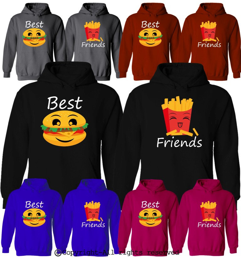 Best Friends Paar Hoodie His & Hers Bff Passender Pullover Freund Freundin Hoodies Kommt Als Set | 2 Hoodies von AprilsLittleBoutique