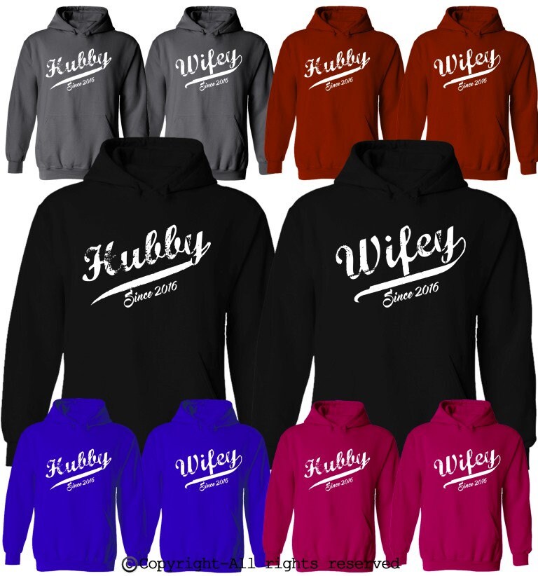Ehemann Wifey Passende Paar Hoodies Custom Jahr Pullover Set von AprilsLittleBoutique