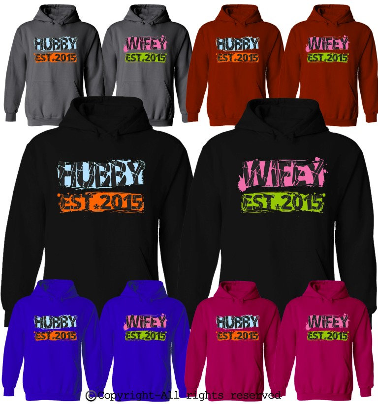 Ehemann Wifey Passende Paar Hoodies Custom Jahr Pullover Set von AprilsLittleBoutique