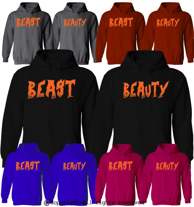 Halloween Schönheit Und Biest Paar Hoodies | 2Er Set von AprilsLittleBoutique